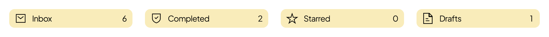 Inbox, Completed, Starred, and Drafts sidebar buckets