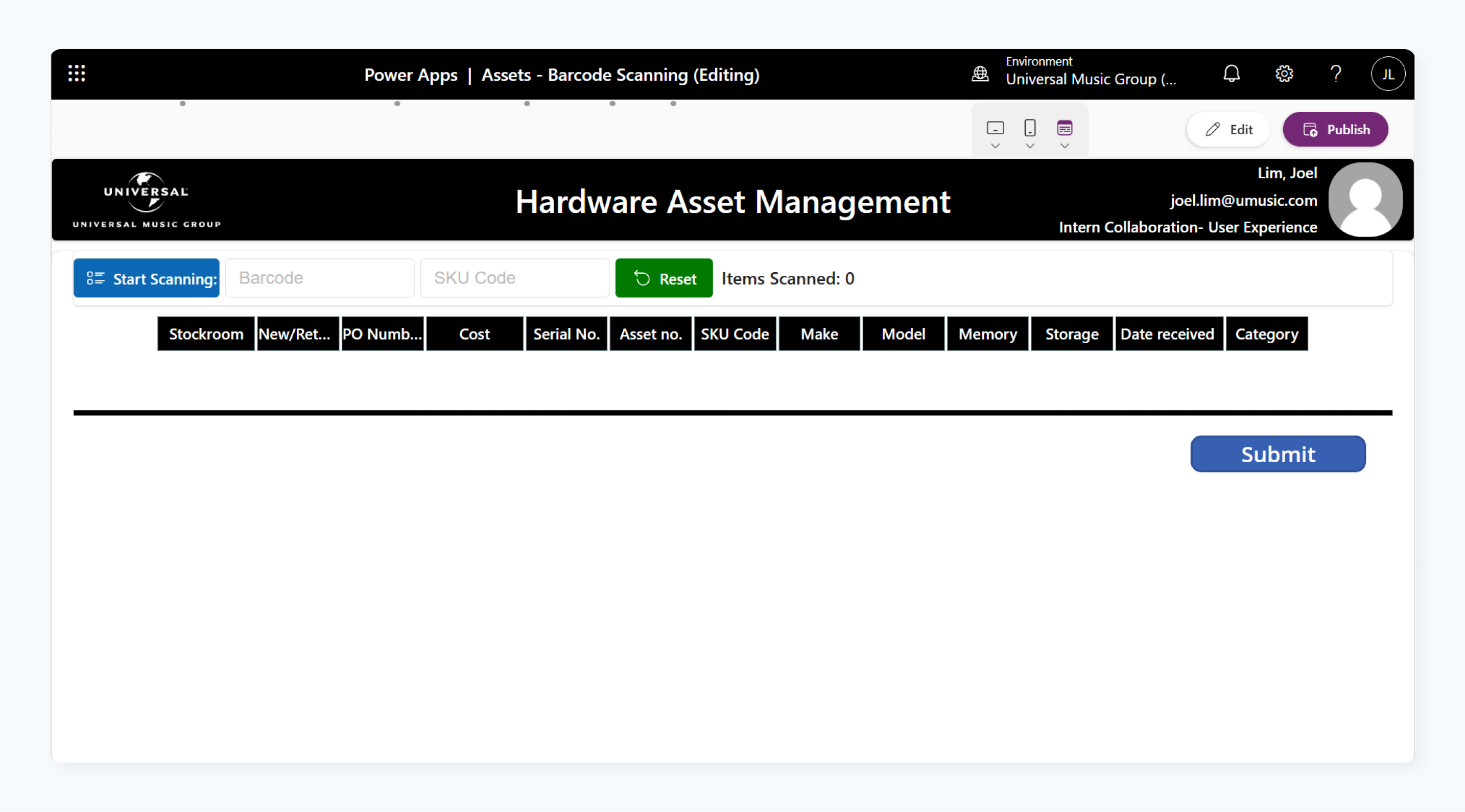 Legacy Hardware Asset Management app in Microsoft Power Apps